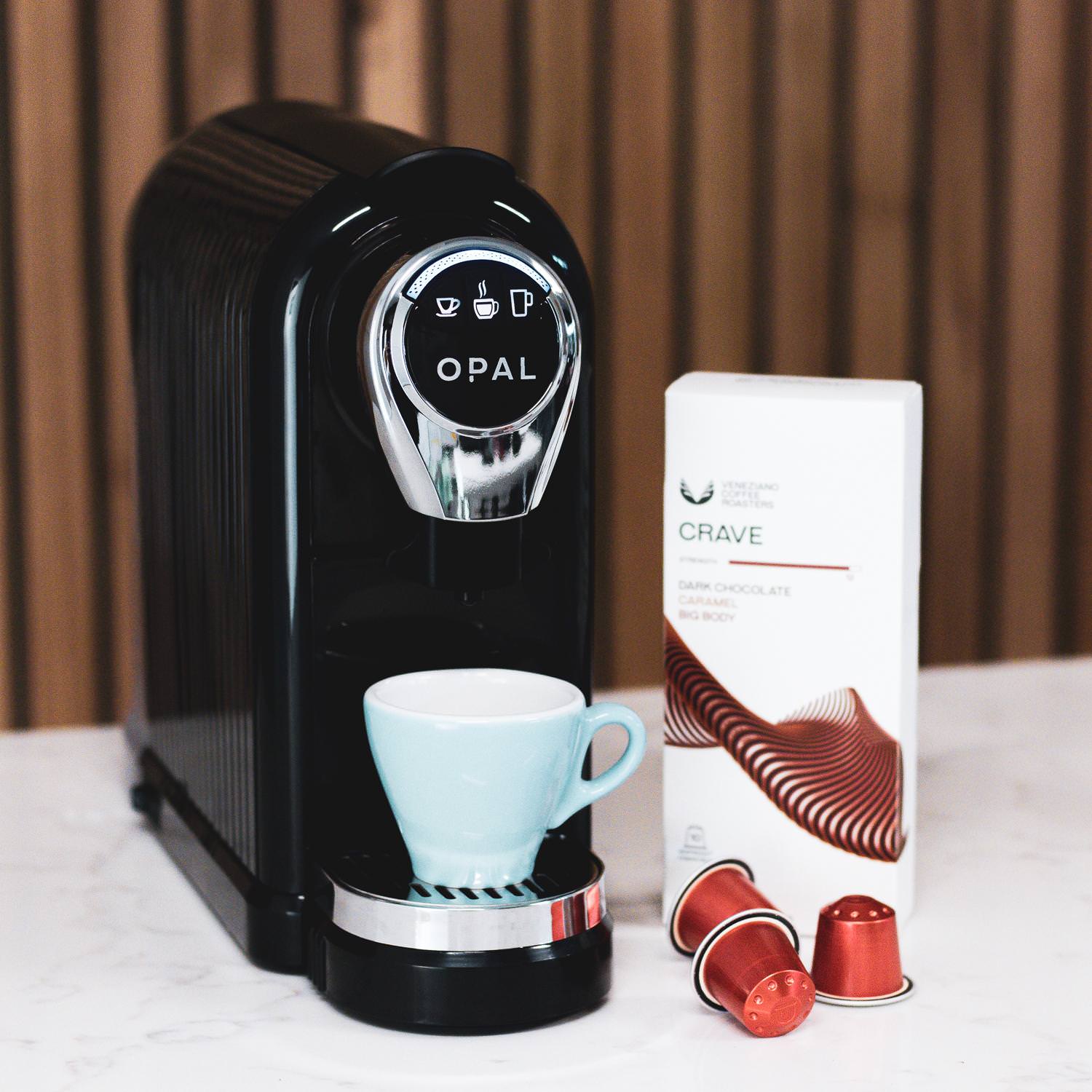 The OPAL One machine is the perfect partner for specialty coffee pods
