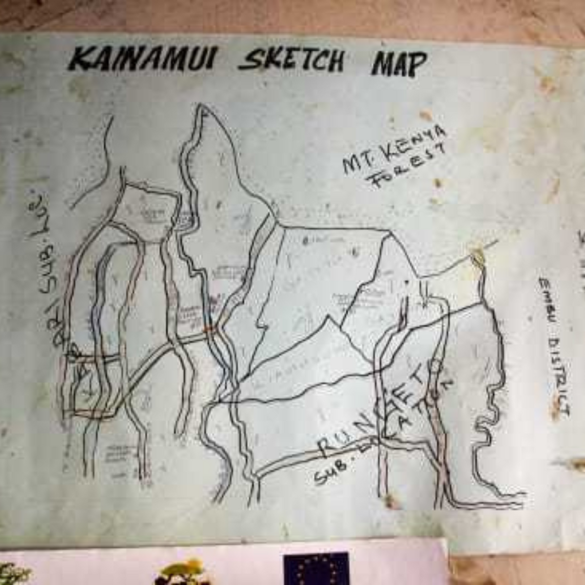 A map of the Kanamui coffee growing area in Kenya