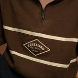 Espresso Quarter Zip Track Sweater
