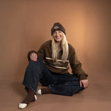 Espresso Quarter Zip Track Sweater